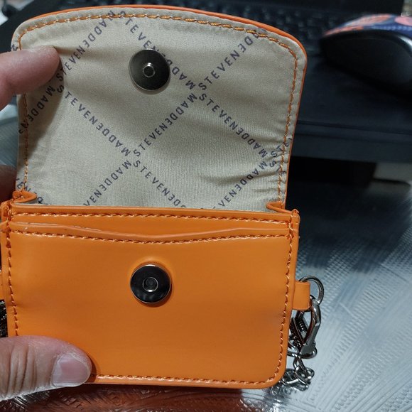 STEVE MADDEN Small Mini Bag Silver Chain Crossbody Style Mini Handbag - Picture 2 of 7